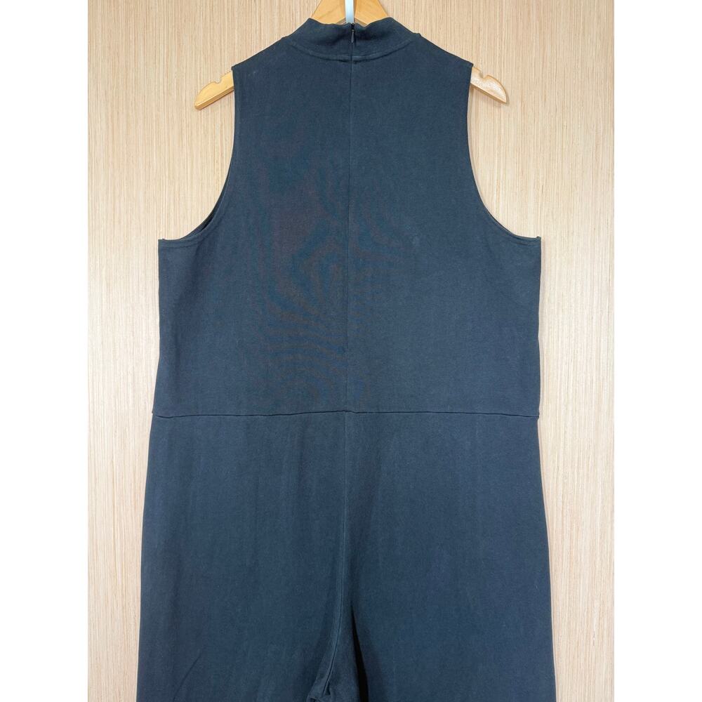 Nike Sleeveless Mock Neck Wide Leg Jumpsuit Size XXL Black Pockets Athleisure - Picture 6 of 11